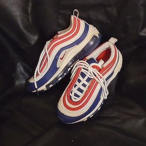 SZ. 5Y NIKE AIR MAX USA 97 ATHLETIC SNEEKER - 2020 - WHT/UNIVERSITY RED/ROYAL